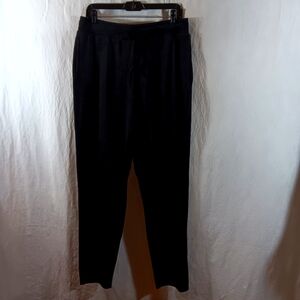 Cuddl Duds Womens Tall Medium Black Pants High Rise Stretch Velour Plush Lounge